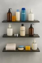 Prateleiras Fumê Temperadas 30x10 cm Sofisticação no Banheiro Kit com 3 Unidades