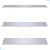 Prateleiras Madeira Kit com 3 C/ Suporte Invisível Branca