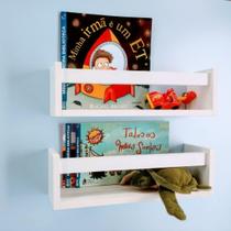 Prateleiras Para Livros e Brinquedos Infantis Nicho Revisteiro de Parede 2un 55cm Prateleiras Para Livros e Brinquedos Infantis Nicho Revisteiro de Parede 2un 55cm
