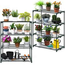 Prateleiras para Plantas Ohuhu 4 Camadas Kit com 2 Unidades 79x46x107 cm Metal
