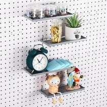 Prateleiras Pegboard Lineshading, 4 peças de metal, 25 x 10 cm, cinza