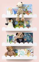 Prateleiras recortadas ICNJDMopClean para berçário estantes de livros de parede para crianças, estante de berçário para parede, conjunto de 4, estantes flutuantes de madeira maciça, 16 polegadas, brancas Prateleiras recortadas ICNJDMopClean para berçário estantes de livros de parede para crianças, estante de berçário para parede, conjunto de 4, estantes flutuantes de madeira maciça, 16 polegadas, brancas