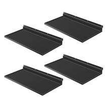 Prateleiras Slatwall PEKGRIL 17x20cm Conjunto de 4 em metal preto Prateleiras Slatwall PEKGRIL 17x20cm Conjunto de 4 em metal preto