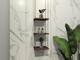 Prateleiras Suspensas Com Corda 100% MDF - Progetatti Móveis Prateleiras Suspensas Com Corda 100% MDF - Progetatti Móveis