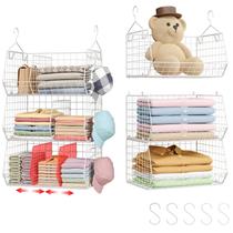 Prateleiras suspensas de armário Jautokerdar 3 camadas extra grandes brancas