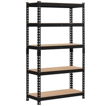 Prateleiras utilitárias Topeakmart de armazenamento de metal de 5 camadas pretas 70x30x152cm Prateleiras utilitárias Topeakmart de armazenamento de metal de 5 camadas pretas 70x30x152cm