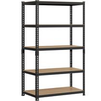 Prateleiras utilitárias Topeakmart de armazenamento de metal de 5 camadas pretas 90x45x