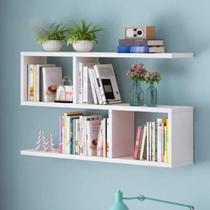Pratileira organizadora de livros nicho 80x50x25cm de parede