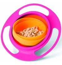Pratinho Bebê que não deixa a comida Cair com Tampa Giro Bowl Buba Rosa