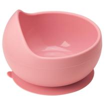 Pratinho Bowl Em Silicone Com Ventosa Rosa Para Bebê BPA Free Fácil Limpeza Buba