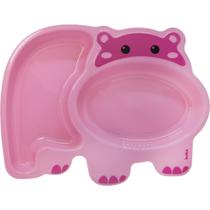 Pratinho com divisória hipopótamo rosa - buba baby