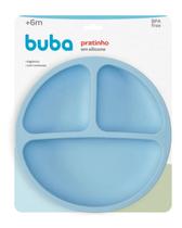 Pratinho com Divisórias em Silicone com Ventosas Azul - Buba