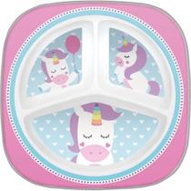 Pratinho com Divisórias - Unicórnio - 3 Divisões - Buba Pratinho com Divisórias - Unicórnio - 3 Divisões - Buba