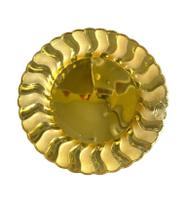 Pratinho de Natal dourado Metalizado Acrílico Luxo 19cm-24un - ARCÓLOR