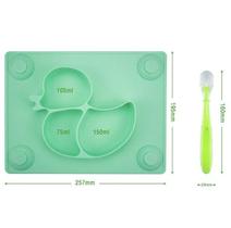 Pratinho de Silicone com Divisórias com Sucção - Acompanha Colher - Importado Pratinho de Silicone com Divisórias com Sucção - Acompanha Colher - Importado