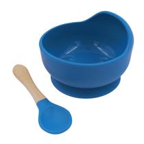 Pratinho de Silicone Infantil com Ventosa e Colher Treinamento Azul Pratinho de Silicone Infantil com Ventosa e Colher Treinamento Azul