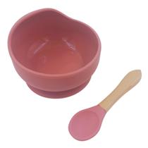 Pratinho de Silicone Infantil com Ventosa e Colher Treinamento Rosa Pratinho de Silicone Infantil com Ventosa e Colher Treinamento Rosa