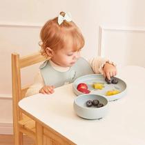 Pratinho Em Silicone Com Ventosa Cloudy - Bege - Buba