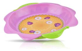Pratinho Flor Bebê Infantil Plástico Refeição Alimentação Flor