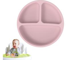 Pratinho Infantil Bebê De Silicone Com Ventosa 3 Divisórias - Clink