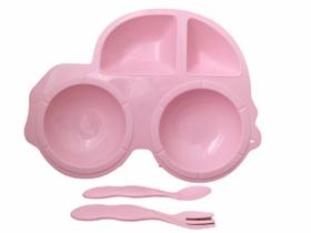 Pratinho Infantil Carro - Rosa