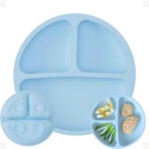 Pratinho Infantil De Silicone Antiderrapante Com Ventosa Alimentação Introdução Alimentar Redondo
