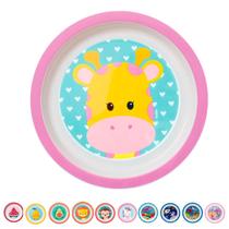 Pratinho Infantil Raso Animal Fun e Frutti para Micro-Ondas Buba