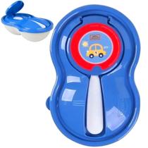 Pratinho Baby Duiera Com Ventosa - Kit Alimentação Infantil Com Colher Termossensível