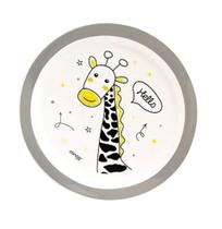 Pratinho Raso Infantil Girafa 6M+ Livre de BPA Clingo