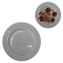 Prato 20cm em Melamina Cinza Resistente Hotel Buffet