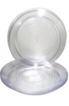Prato acrilico 15cm cristal c/10un.