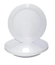 Prato acrilico 22cm branco c/10un. Prato acrilico 22cm branco c/10un.