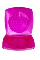 Prato Acrílico Quadrado Resistente 15cm Lilás Tr - 10 unid