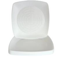 Prato Acrílico Quadrado Resistente 22cm Branco - 10 unid