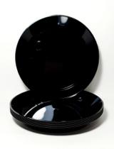 Prato Acrílico Resistente 15cm Preto Sólido - 10 unid Prato Acrílico Resistente 15cm Preto Sólido - 10 unid