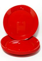 Prato Acrílico Resistente 15cm Vermelho Sólido - 10 unid Prato Acrílico Resistente 15cm Vermelho Sólido - 10 unid