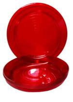 Prato Acrílico Resistente 15cm Vermelho Translúcido - 10 un - Sertplast