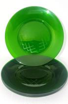 Prato Acrílico Resistente 22cm Verde Neon - 10 unid - Sertplast