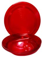 Prato Acrílico Resistente 22cm Vermelho Translúcido - 10 un - Sertplast