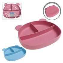 Prato Alimentação divertida e segura para bebês com silicone macio