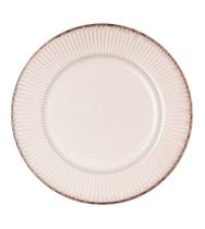 Prato Avulso Sobremesa 20,5cm De Cerâmica Linear Bege Prato Avulso Sobremesa 20,5cm De Cerâmica Linear Bege