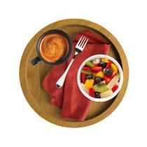 Prato Bandeja em MDF Madeira Redondo Para Cozinha 19,5cm Prato Bandeja em MDF Madeira Redondo Para Cozinha 19,5cm