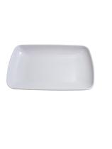 Prato Bandeja Plástica melanina Retangular Branca 21cm-2un Prato Bandeja Plástica melanina Retangular Branca 21cm-2un