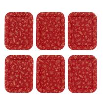 Prato/bandeja Retangular Plastico Festa Natalina 6 Unidades