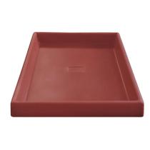 Prato Base Grande Quadrado Vaso Polietileno 40 Cm Vermelho