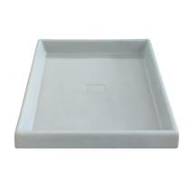 Prato Base Grande Quadrado Vaso Polietileno 40Cm Cinza