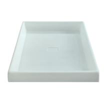 Prato Base Grande Quadrado Vaso Polietileno 50Cm Branco