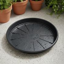 Prato Base Plástico Redondo Vaso Planta Preto Resistente Preto Redondo