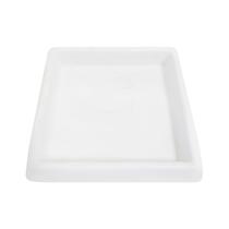 Prato Base Quadrado Vaso Planta Em Polietileno 21 Cm Branco