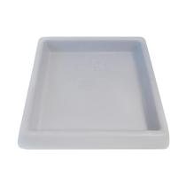 Prato Base Quadrado Vaso Planta Em Polietileno 24 Cm Cinza